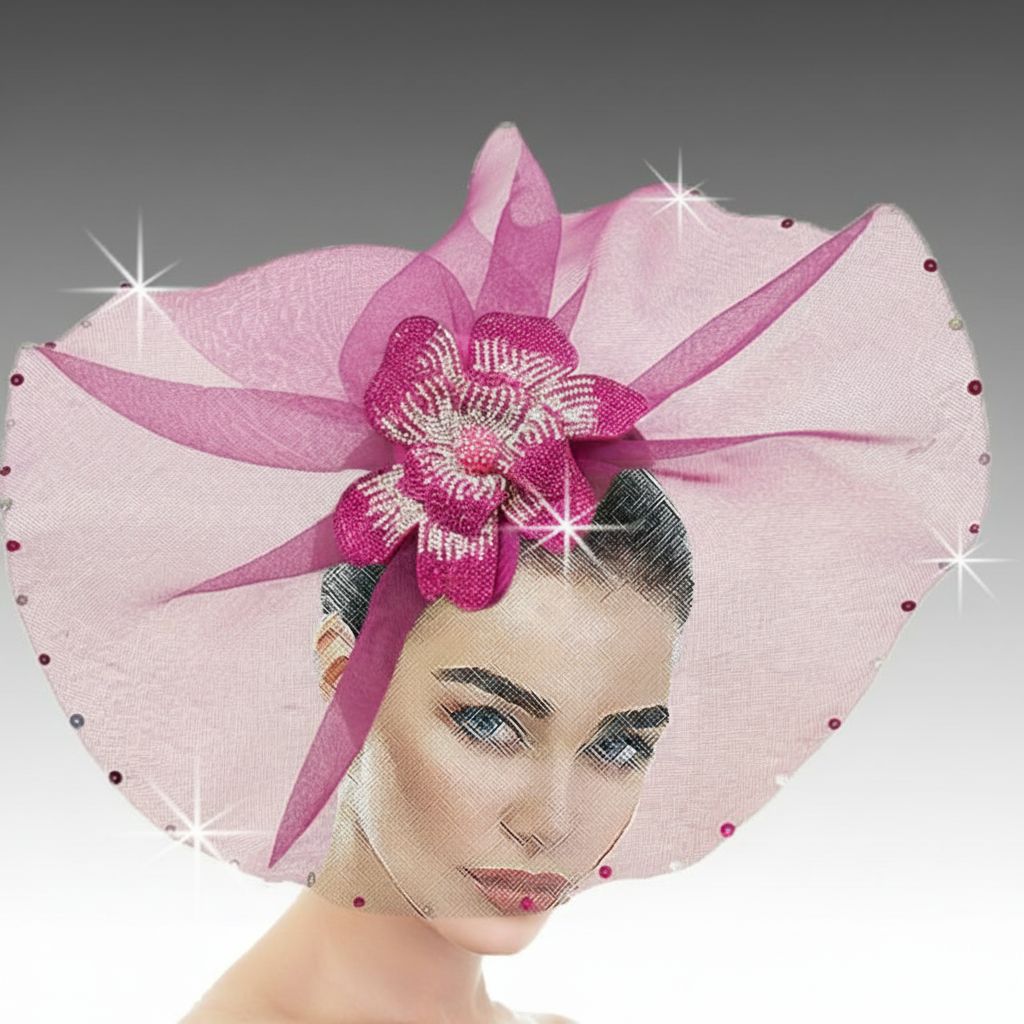 FA3468 DEENA Fuchsia Church Fascinator