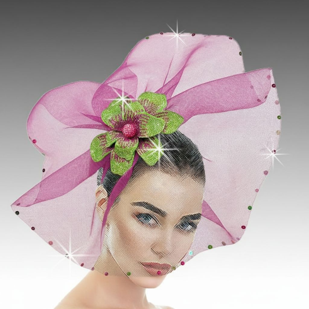 FA3468 Deena Fuchsia Church Fascinator