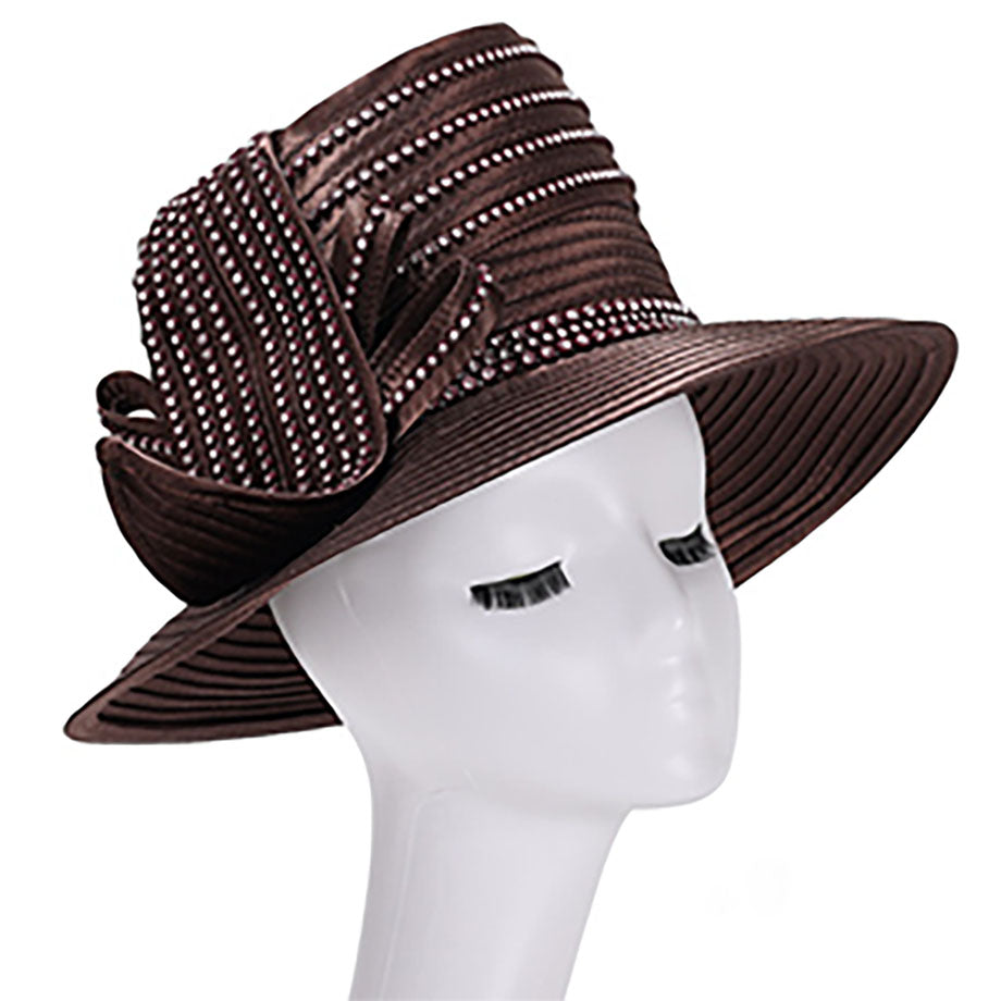 Giovanna HR22118-BWN Church Hat