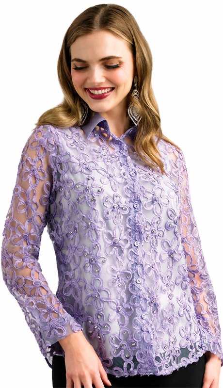 Lily and Taylor S102-LAV Blouse