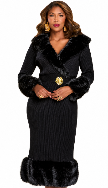 Donna Vinci 13455-BLK-IH Church Dress