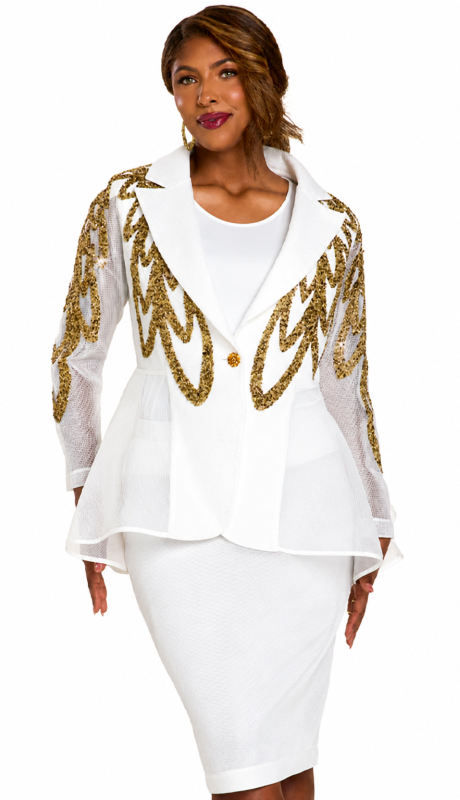 Donna Vinci 5865-WWG-QS Church Suit
