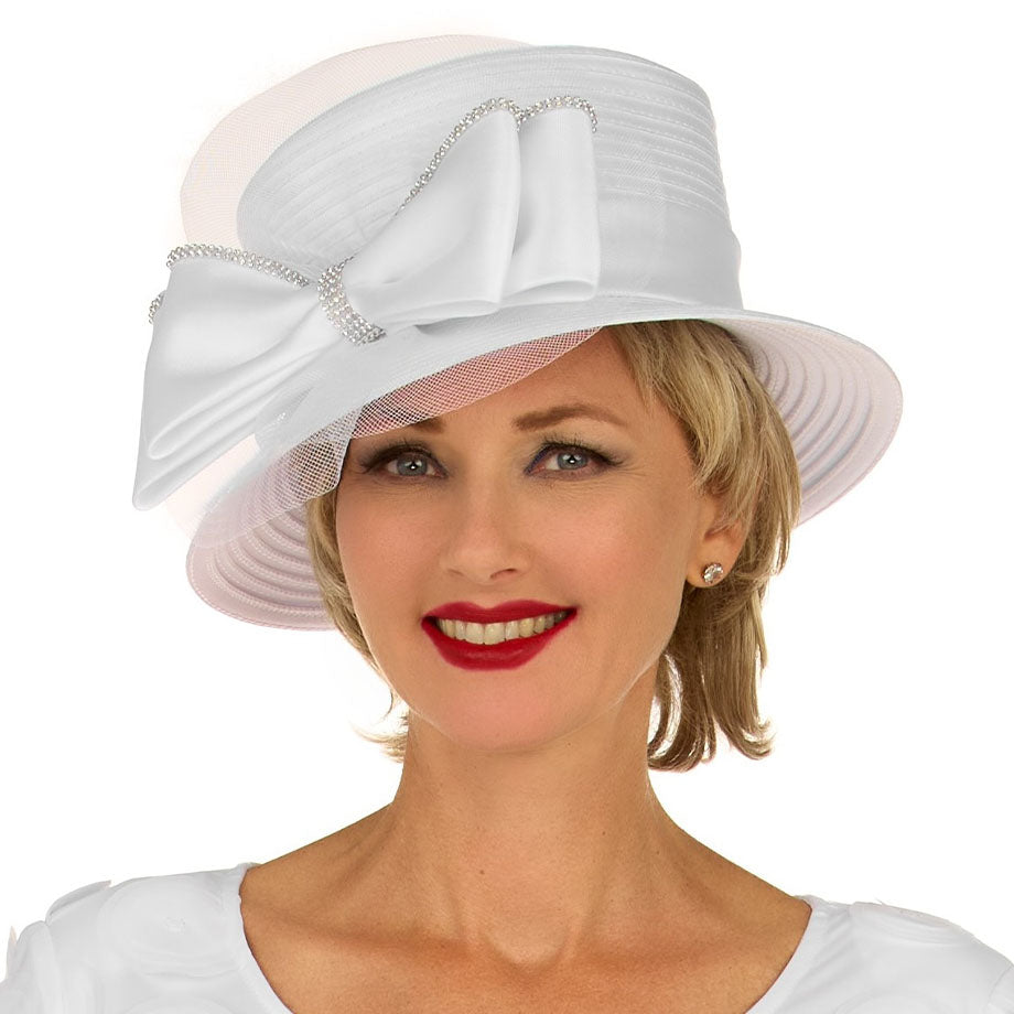 Giovanna H0978-79-WHT Church Hat