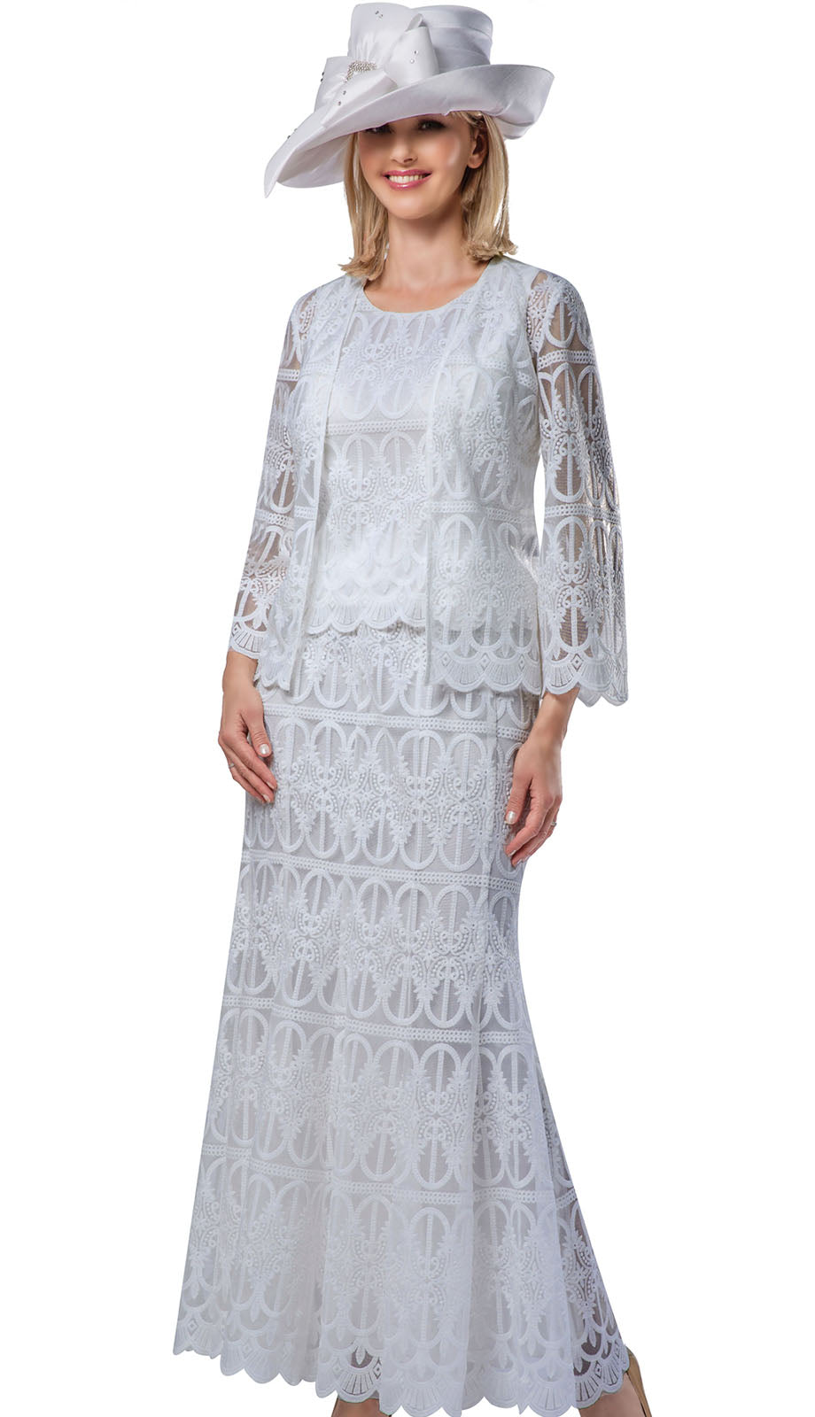 Giovanna 0946-WHT-H Church Hat