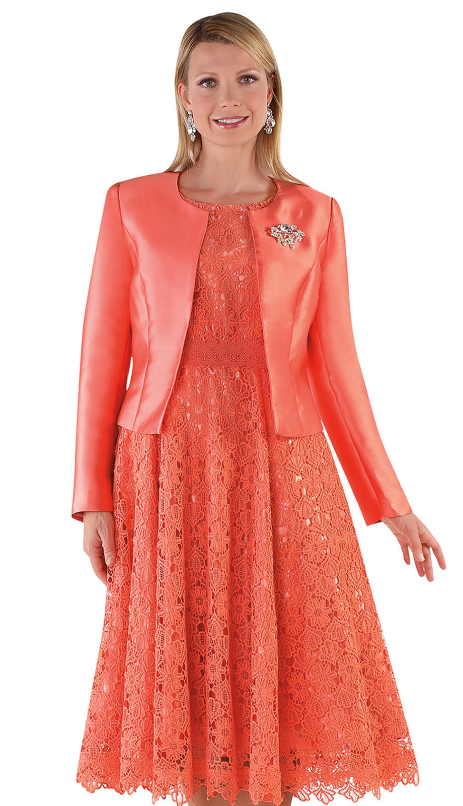 Tally Taylor 4529-SALMON Church Dress