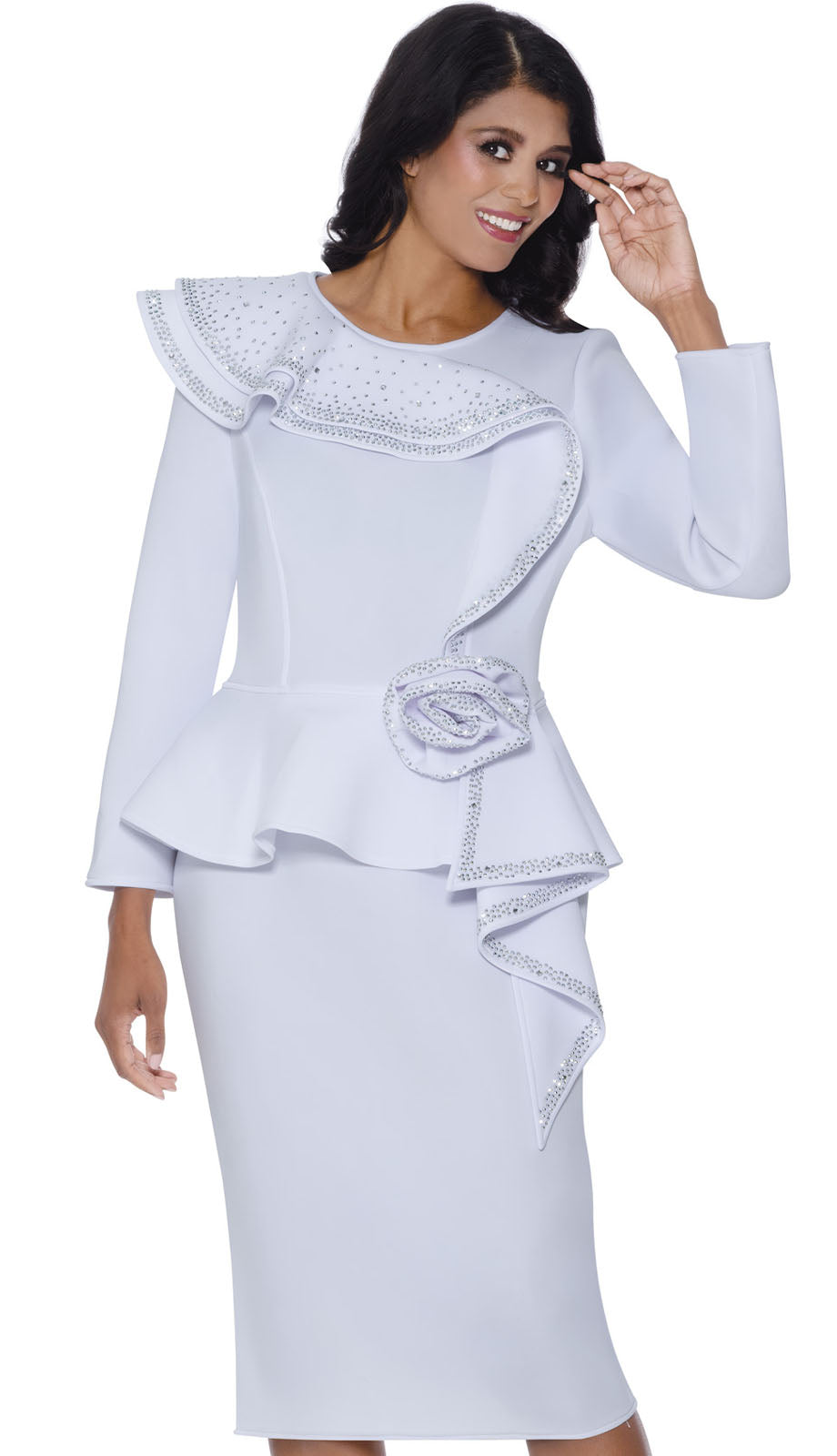 Stellar Looks SL600461-WHT-QS Church Dress