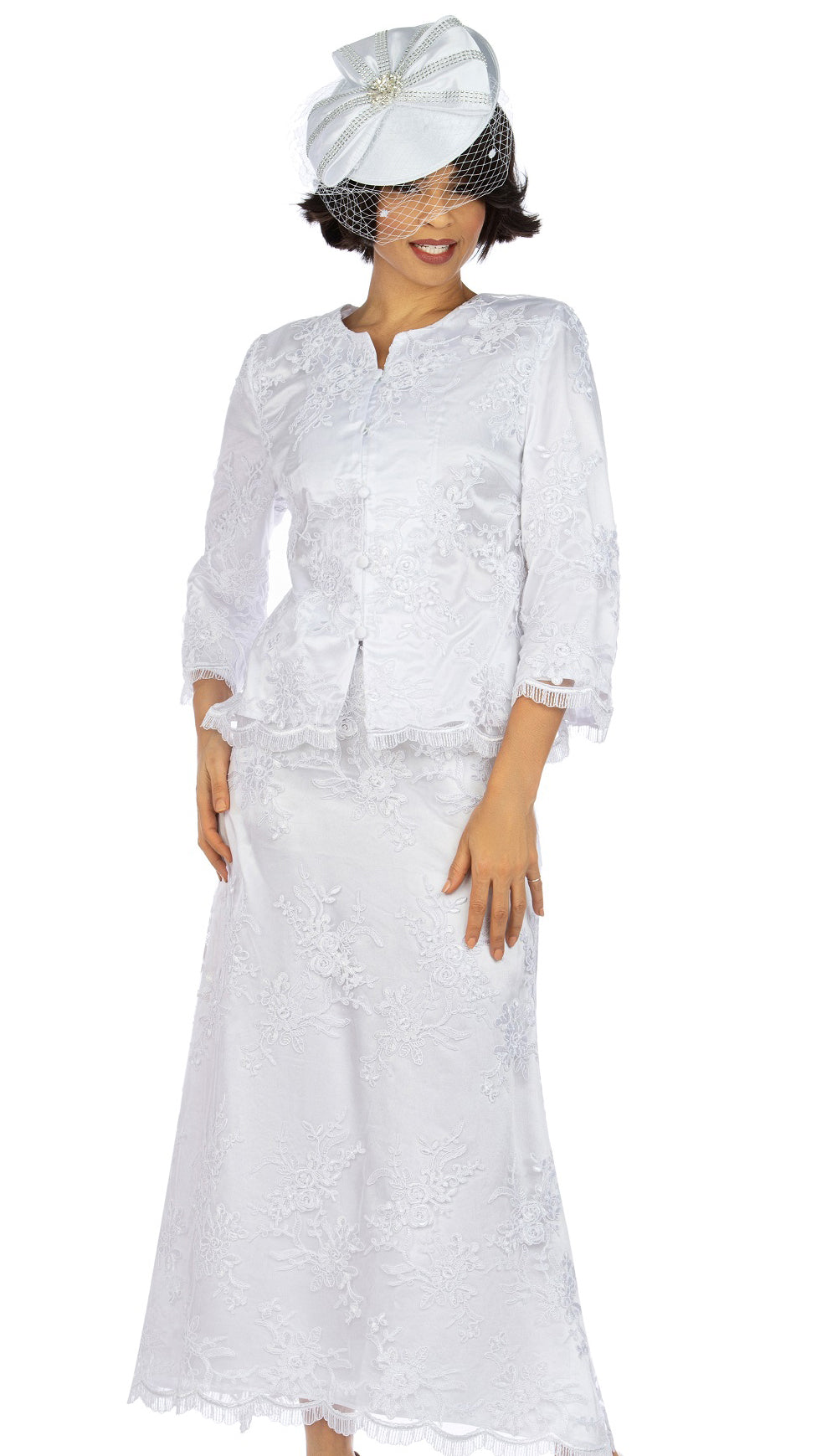 Giovanna 0947-WH-QS Church Suit