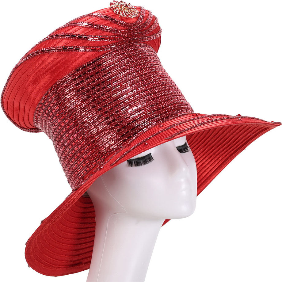 Giovanna HR22134-RED Church Hat