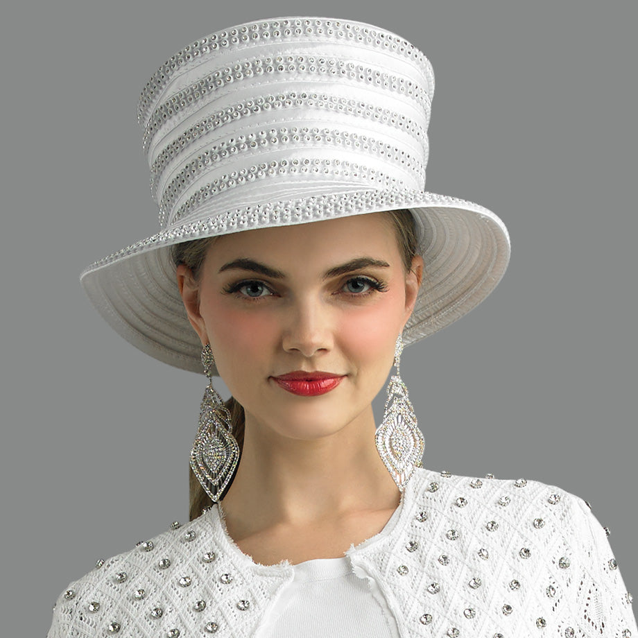 Lily And Taylor H458-WHT Church Hat