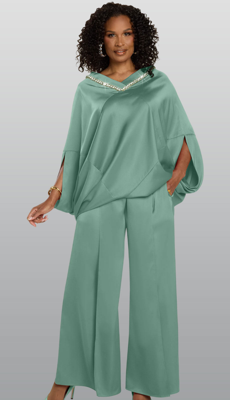 Donna Vinci 12244-SGE Ladies Church Pant Set