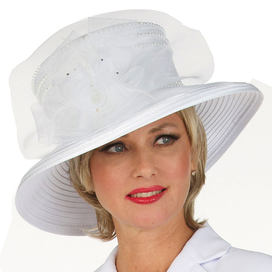 Giovanna HR22125-WHT Church Hat