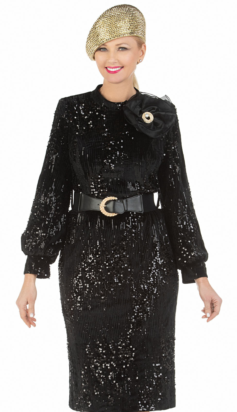 Giovanna 1658-BLK Church Hat