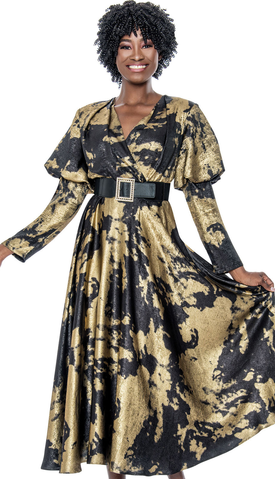 gold church dress Terramina 7193 With Black / 22 Style:Derby Blue Long Sleeve Denim showcasing a meticulous design Size:6XL [+$ 8.99]