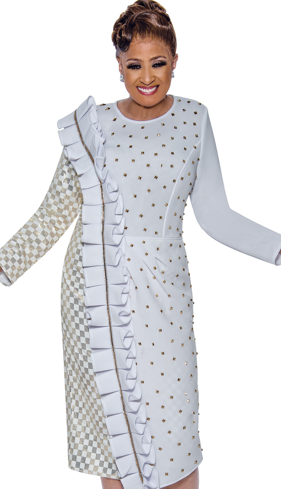 Dorinda Clark Cole 5411-WHT-IH Church Dress