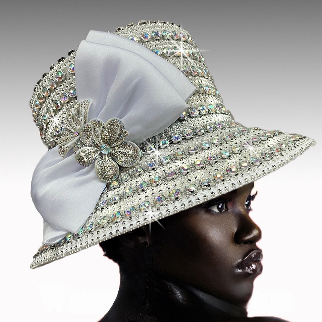 Church Hat 2520B FABERGE-WHT-AB