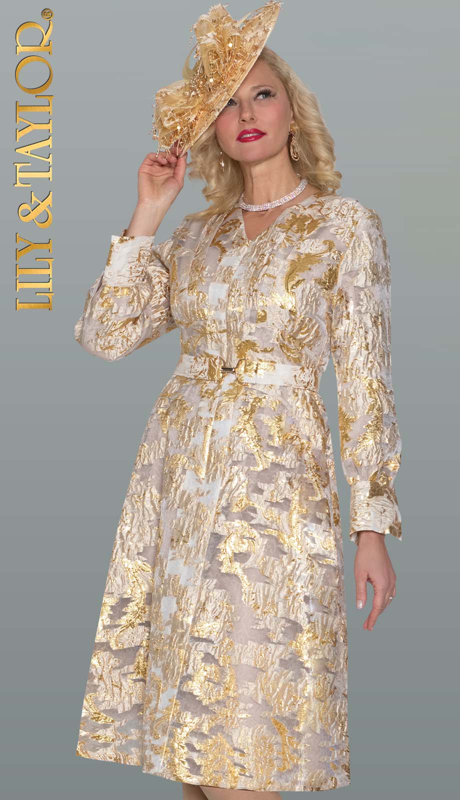 Lily And Taylor 5112-GLD Church Dress