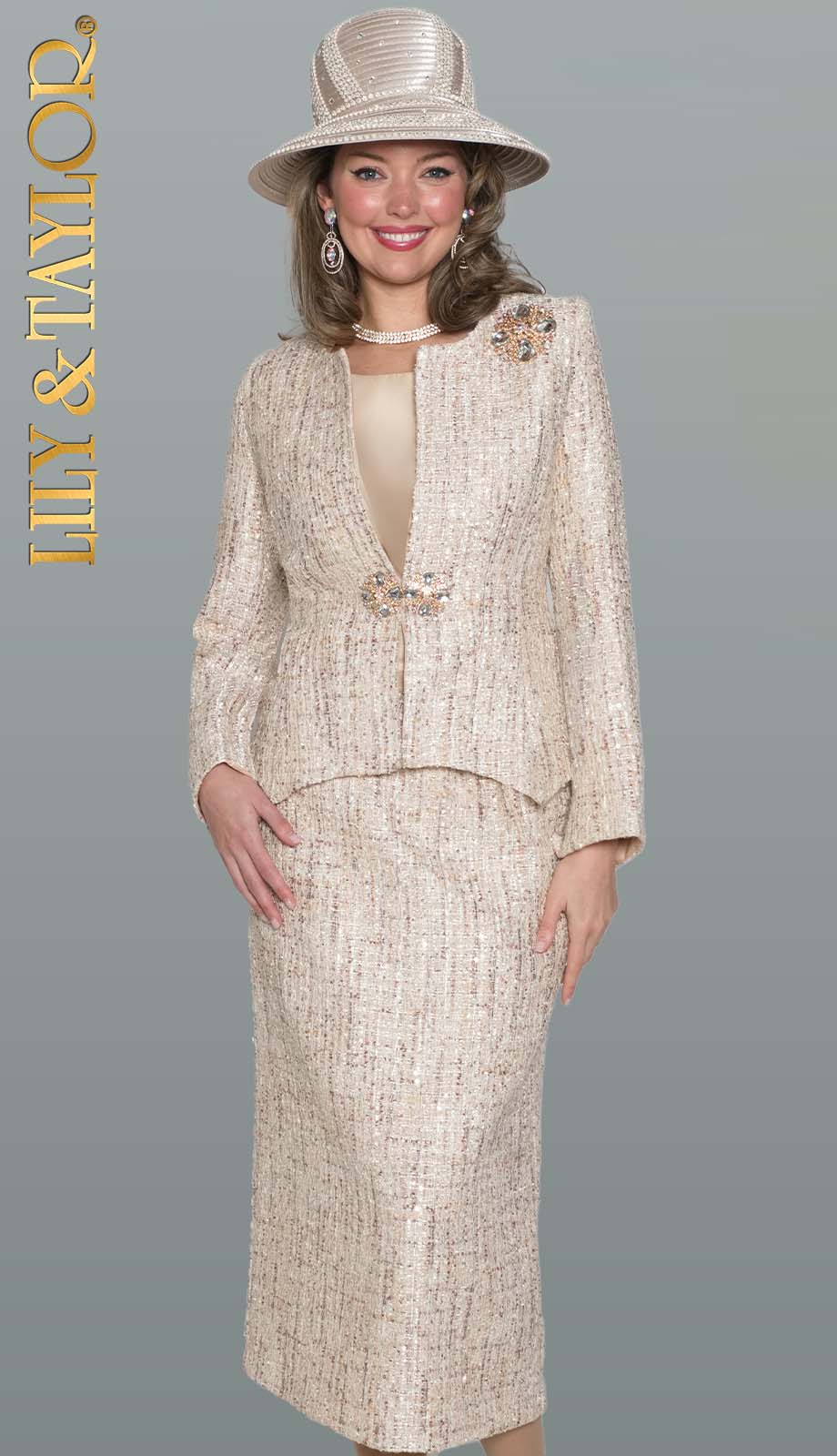 Lily and Taylor H162-GLD Church Hat