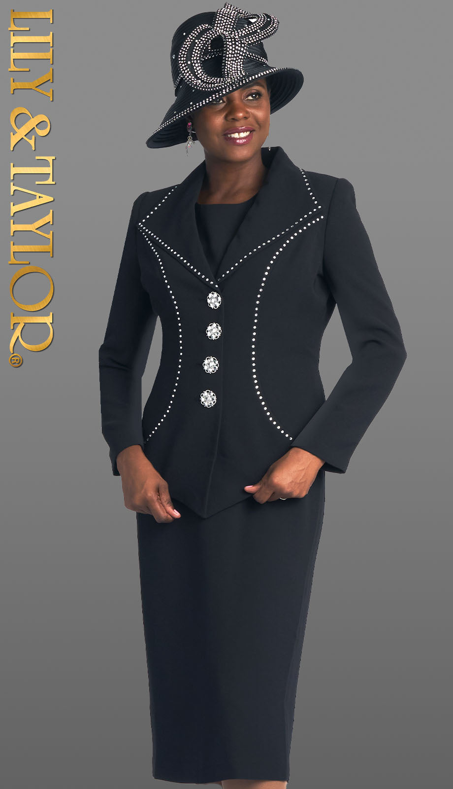 Lily And Taylor 4724-BLK Church Suit