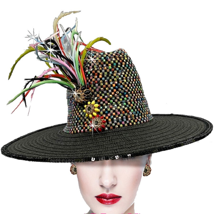 Church Hat 2863 CONFETTI-BLK