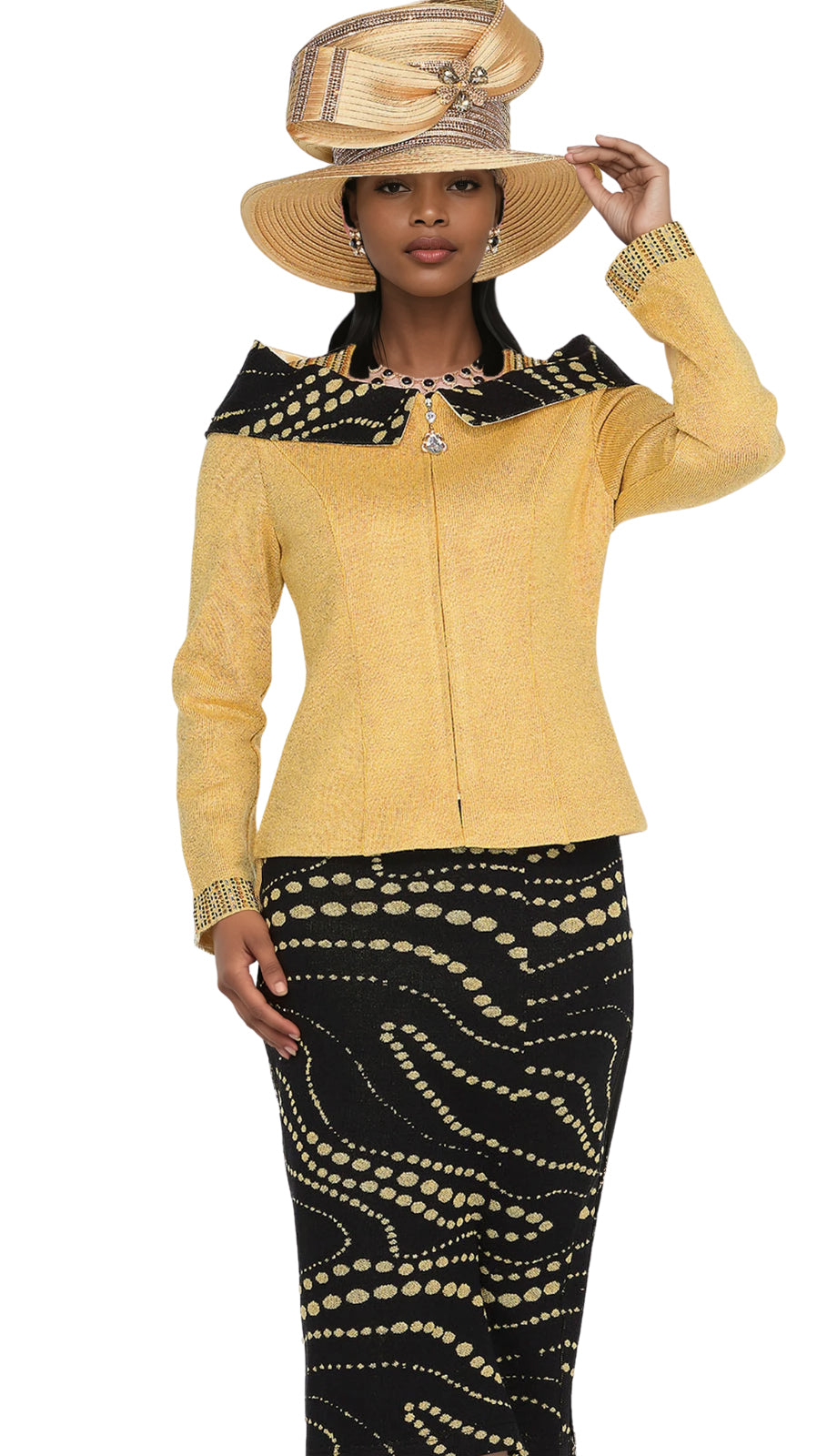 Champagne Italy 5952-GLD-QS Church Suit