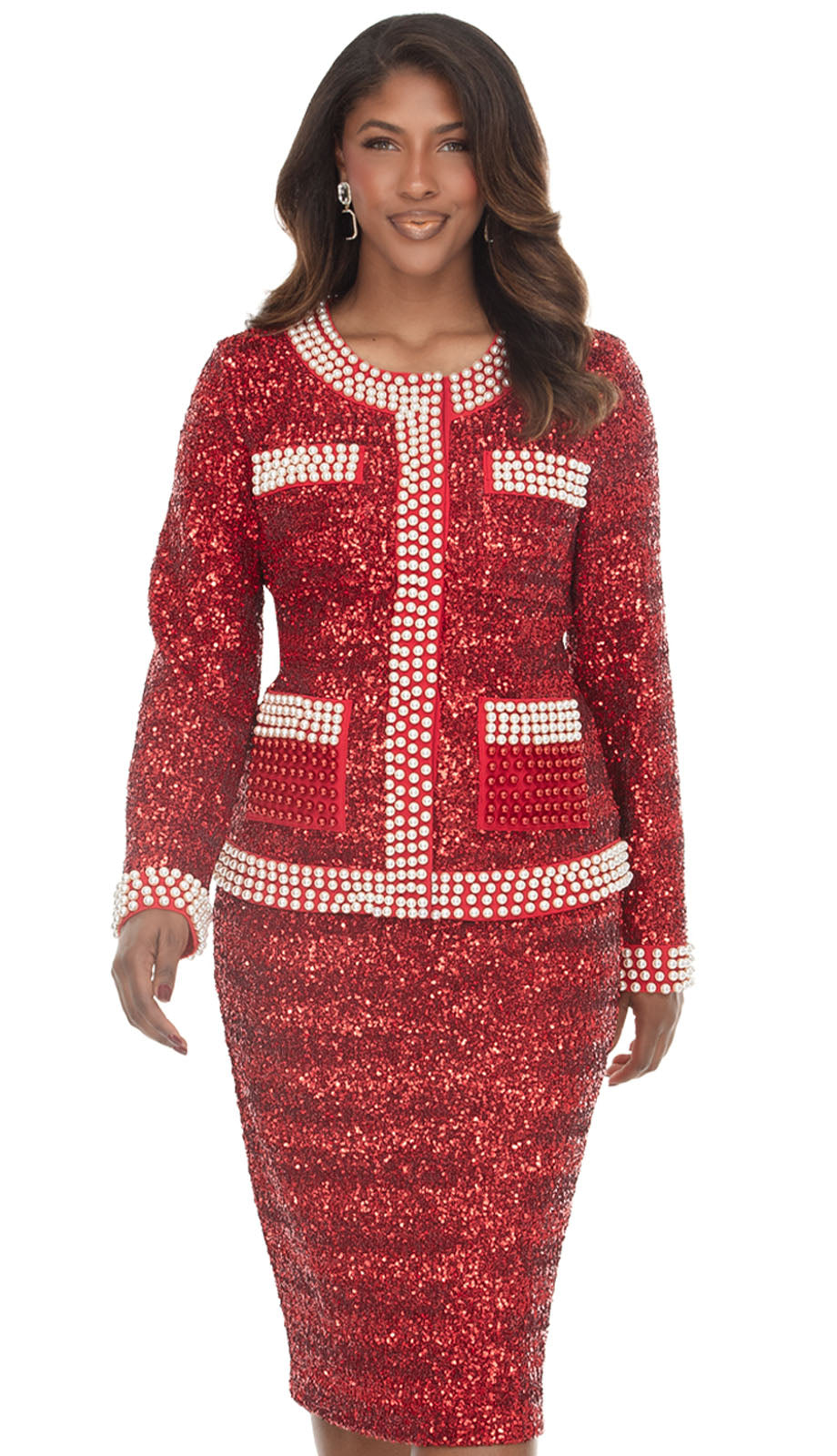 Donna Vinci 12234-RED Church Suit – Church Dresses