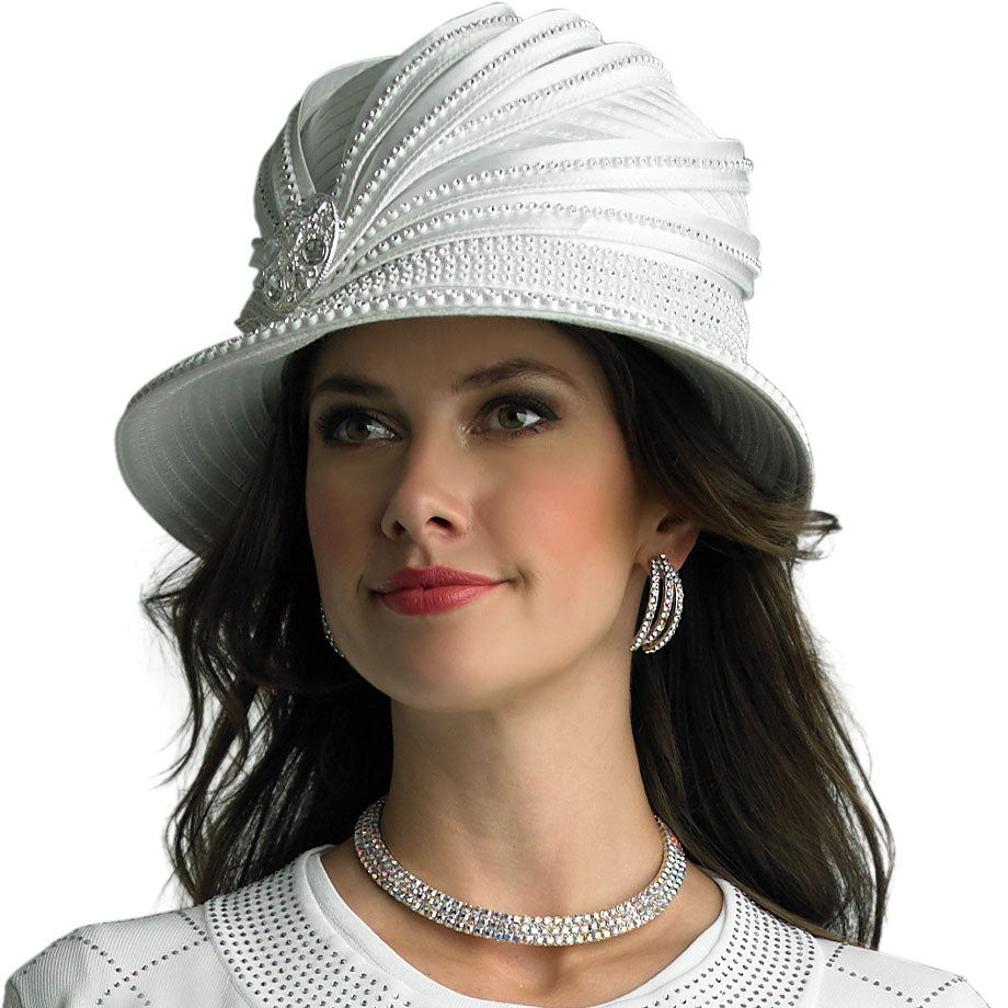 Lily And Taylor H448-WHT Church Hat