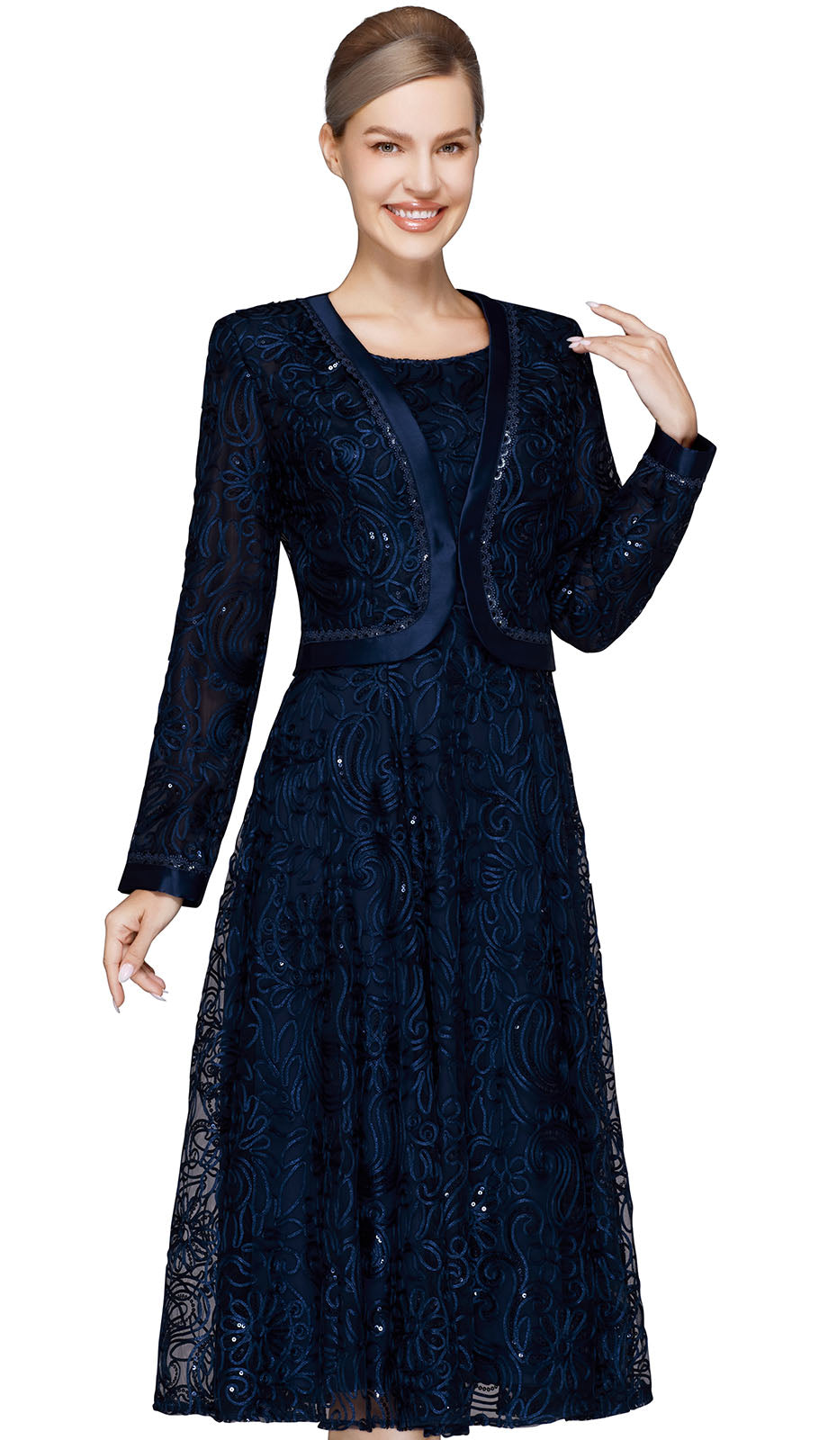 Nina Nischelle 3637-NVY Church Dress