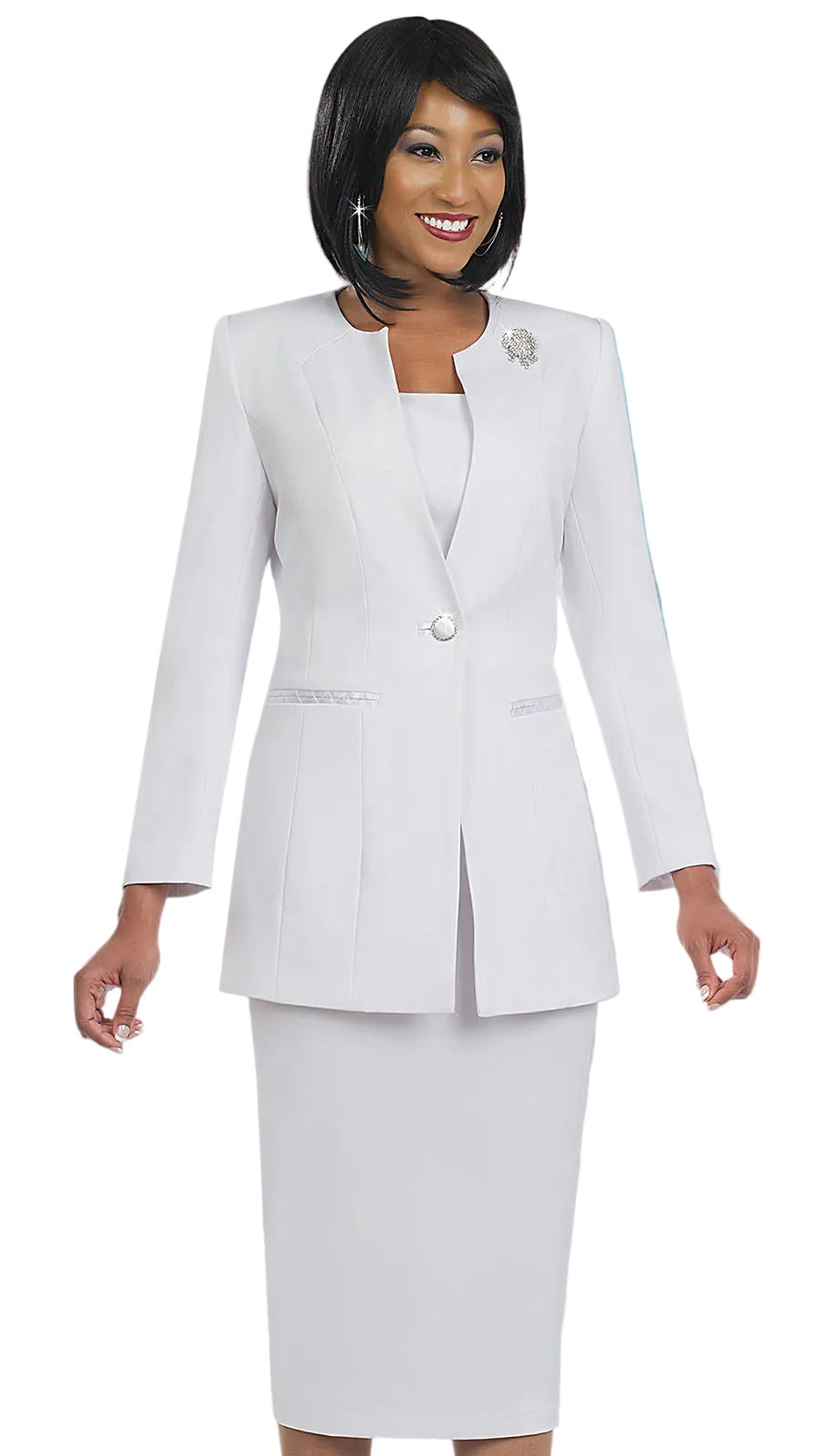 Ben Marc 78099-WHT-QS Church Suit