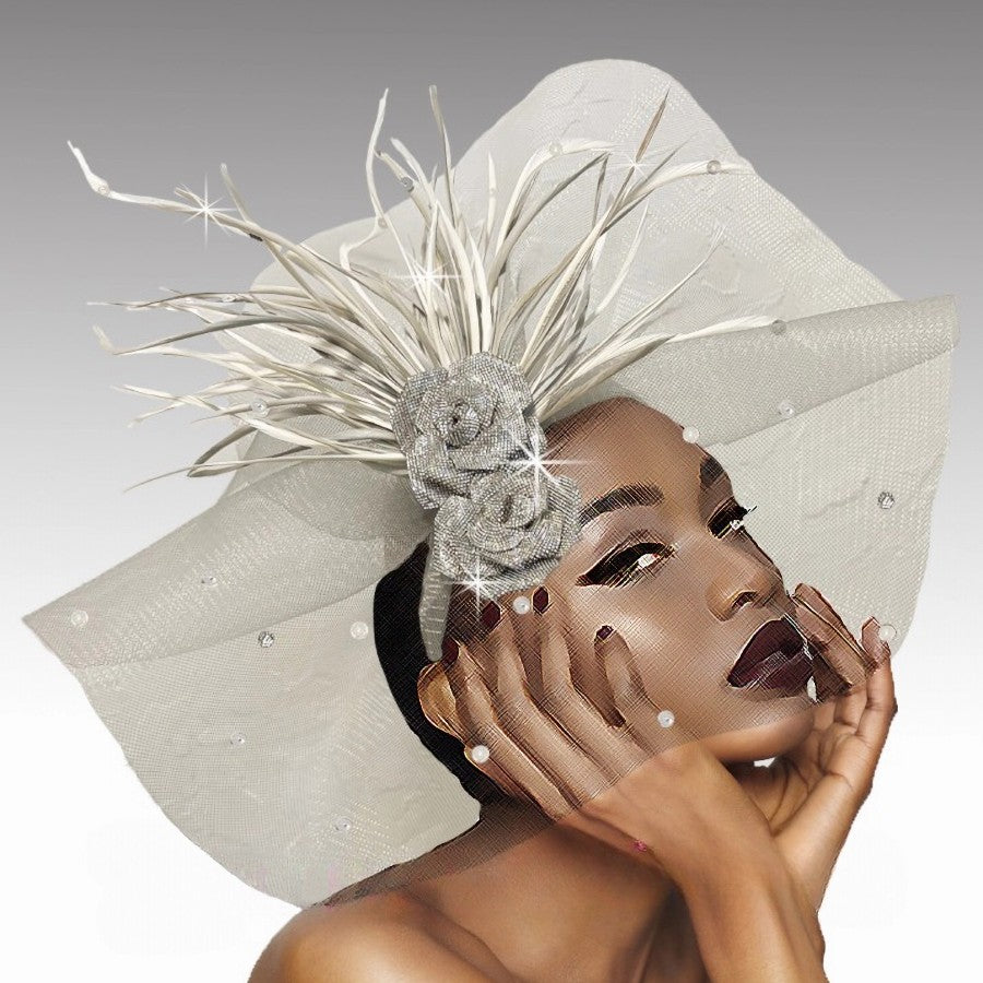 RADIANCE FA3345-WHT Church Fascinator