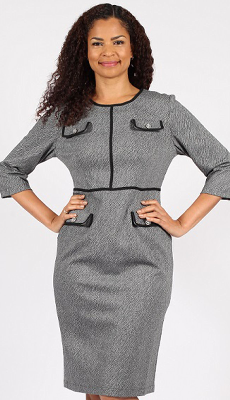 Diana Couture 8756-GRY Church Dress
