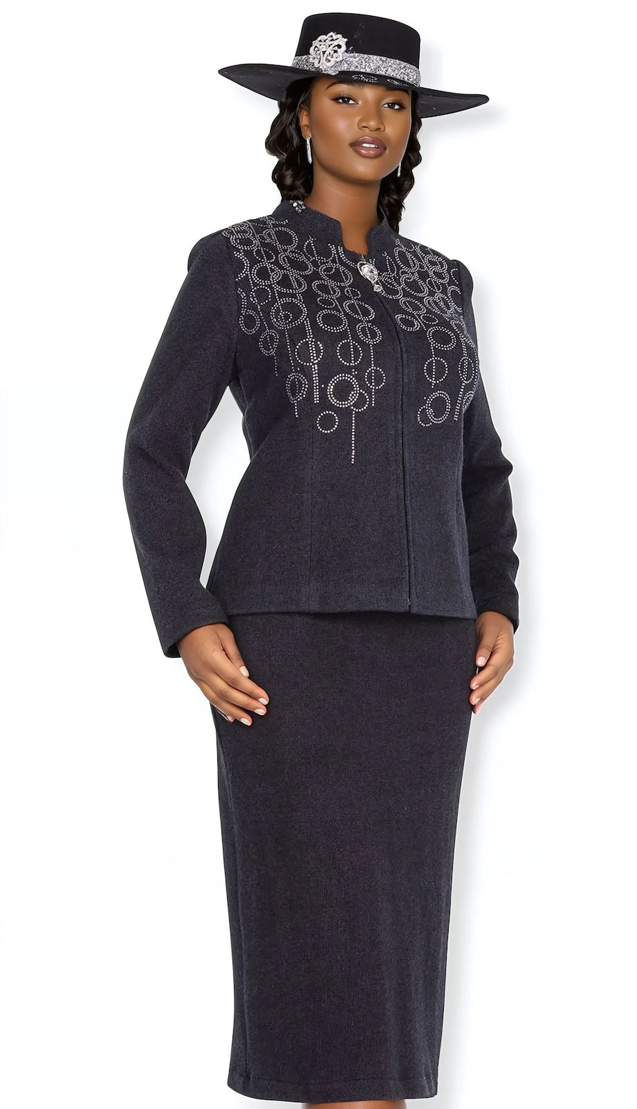 Champagne Italy 5966-BLK-IH Church Suit