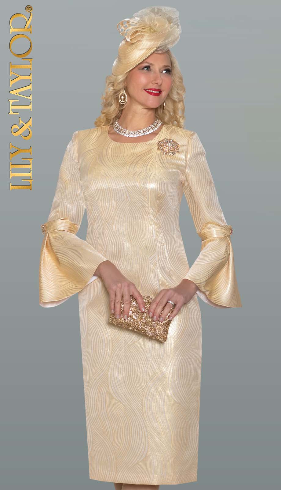 Lily And Taylor 5179-GLD Church Dress