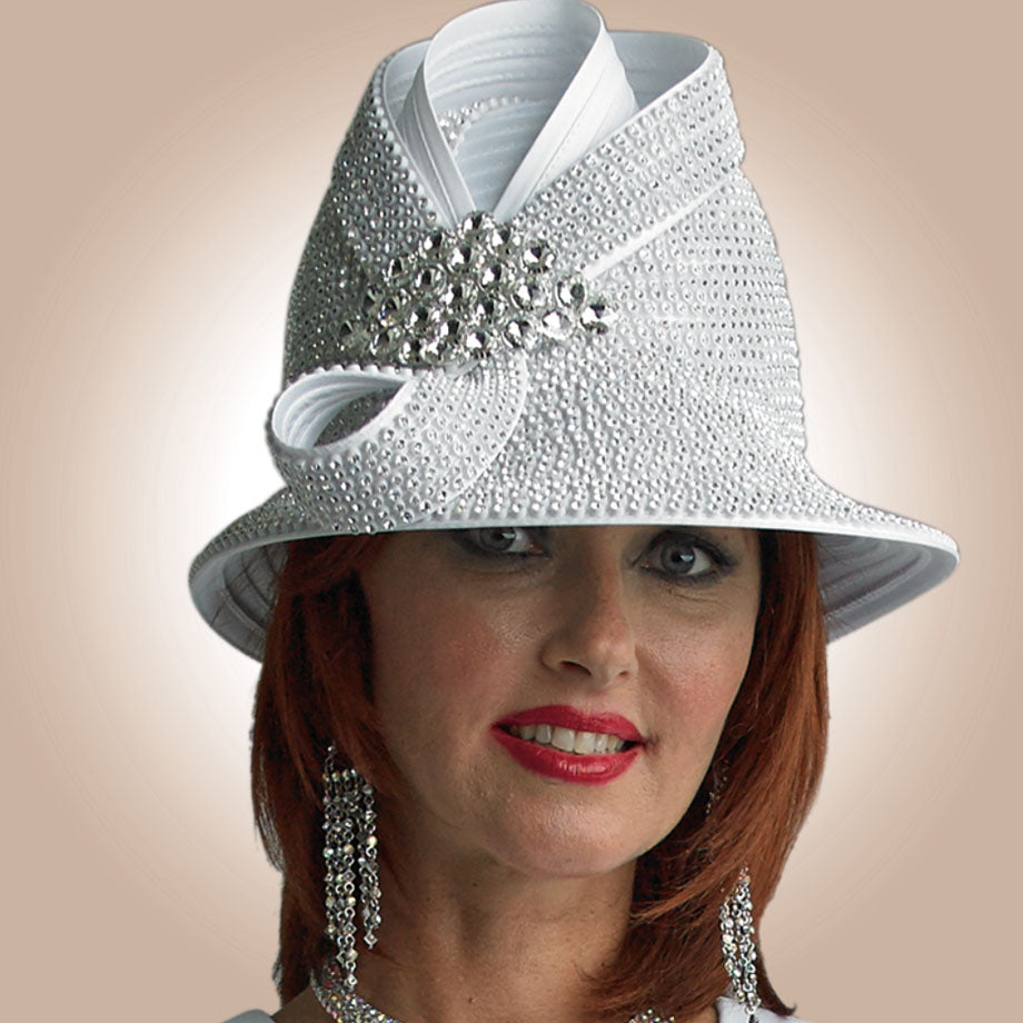 Lily And Taylor H698-WHT Church Hat
