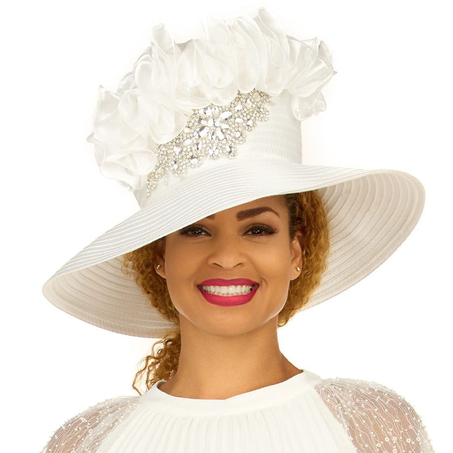 Giovanna HR22160-WHT Church Hat