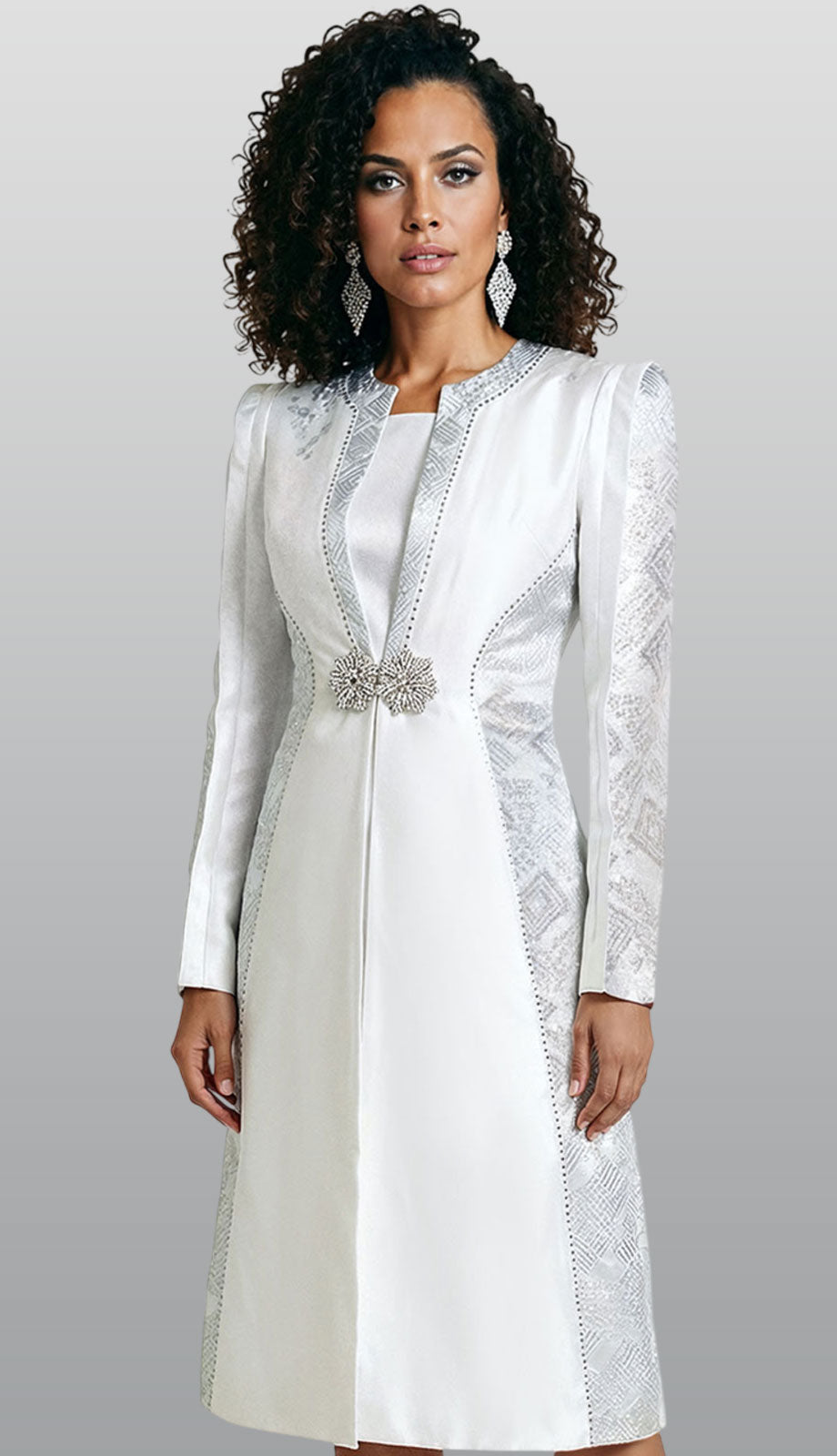 formal church dresses Donna Vinci 12256-QS Dress Focus on what truly Fit & Flare Shoulder Wedding Guest Cocktail Dresses Women's Size:10