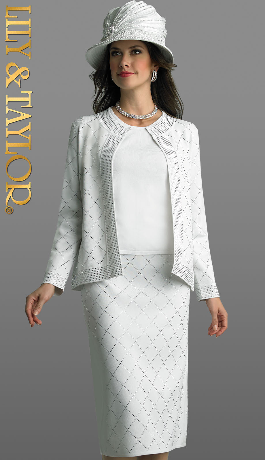 Lily And Taylor 793-WHT Church Suit