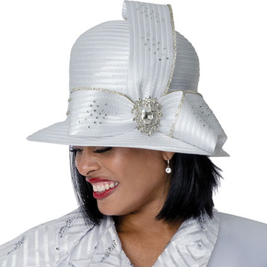 Dorinda Clark Cole 401702-WHT-H-IH Church Hat