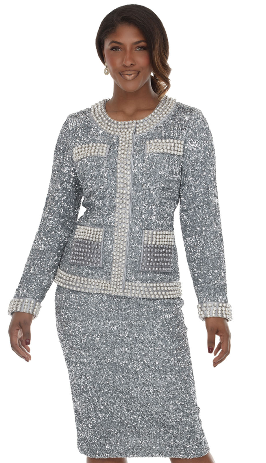 Donna Vinci 12234-SLV Church Suit – Church Dresses