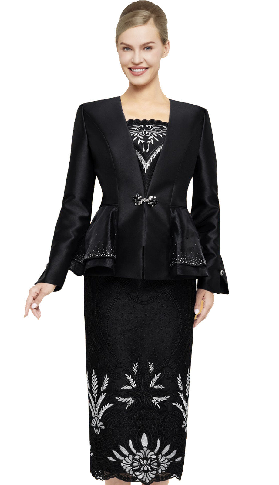 Nina Massini 3092-BLK-IH Church Suit