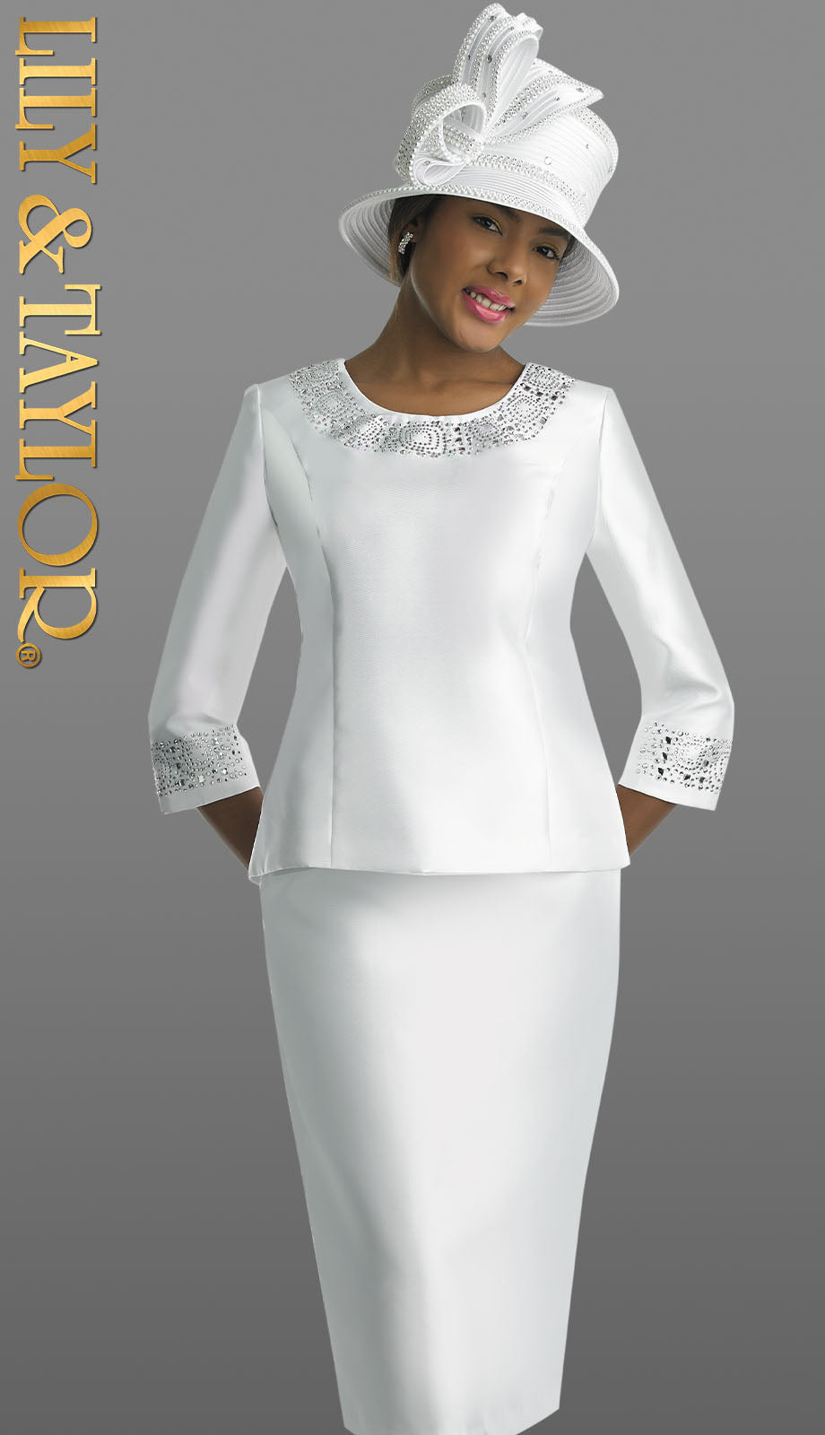 Lily And Taylor 3219-WHT Church Suit