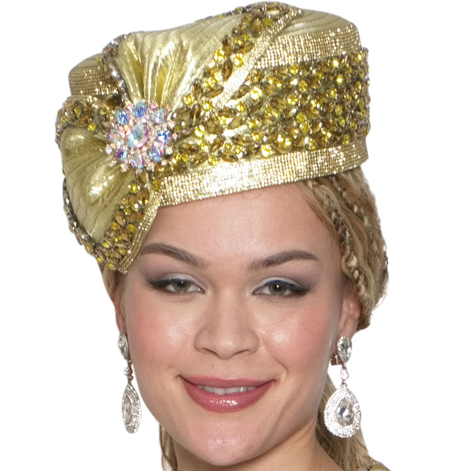 Lily And Taylor H150-GLD Church Hat