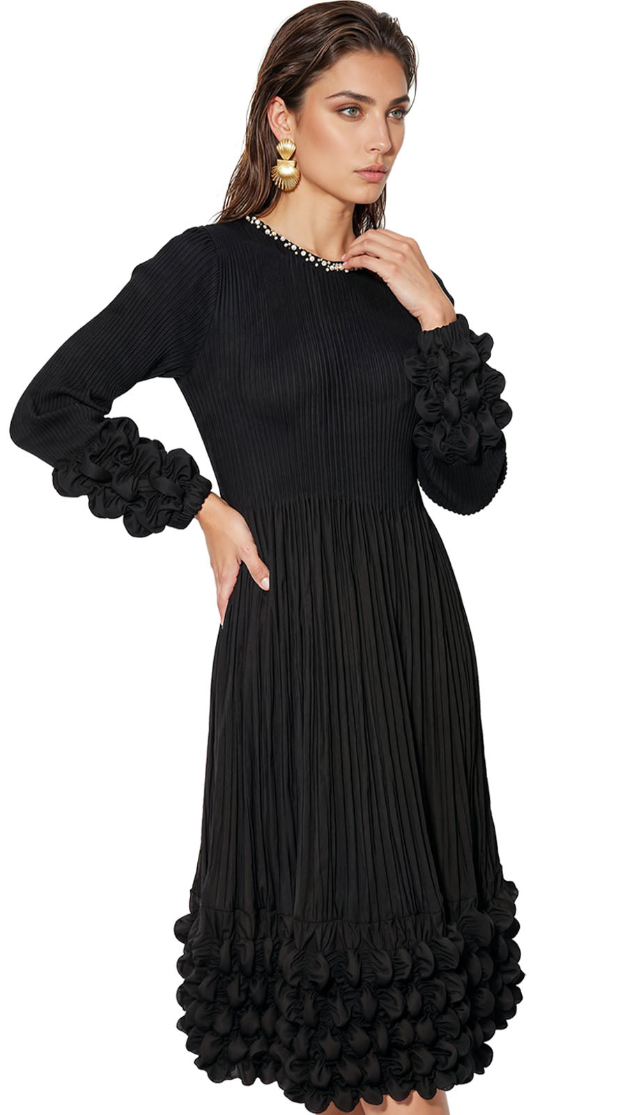 Luxe Moda LM525-BLK Church Dress