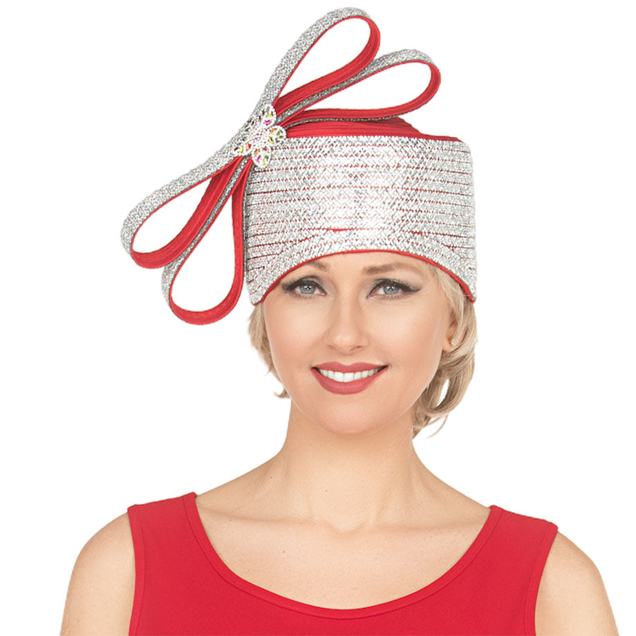 Giovanna HR1081-RED Church Hat