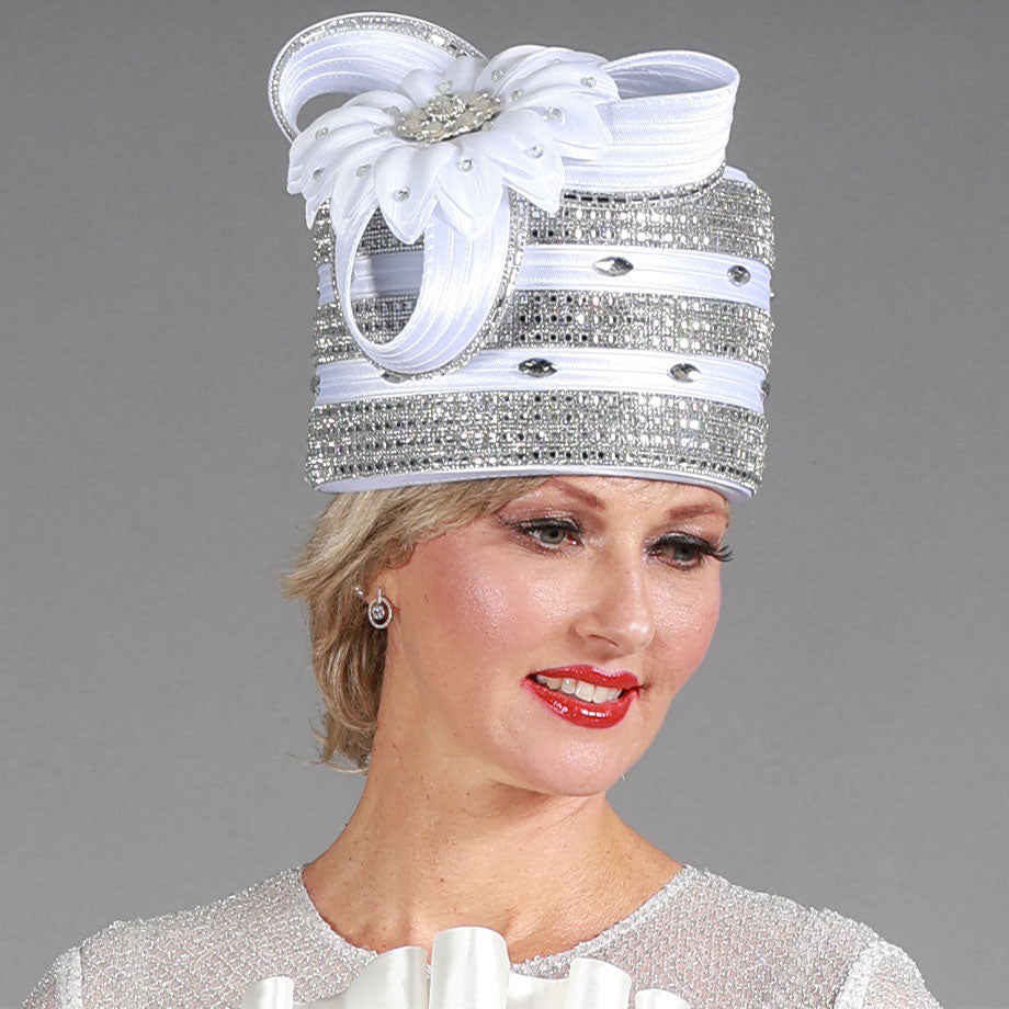 Giovanna HR1082-WHT Church Hat