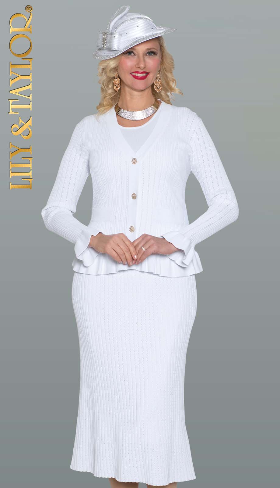 Lily And Taylor 864-WHT Church Suit