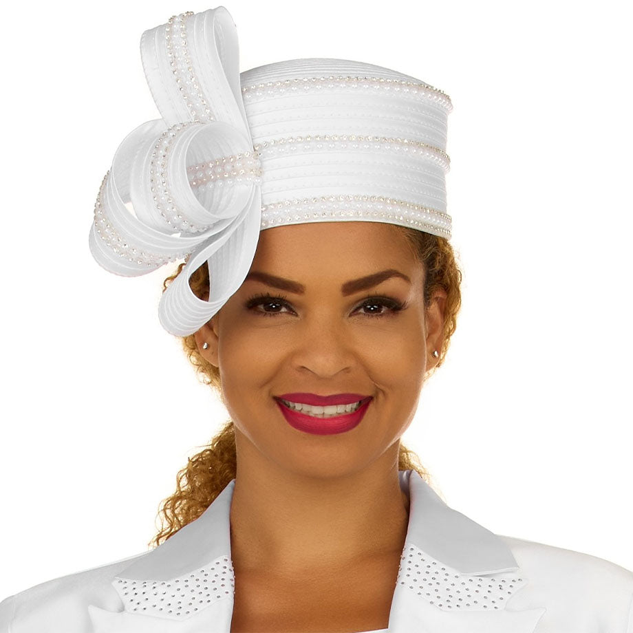Giovanna H0977-80-WHT Church Hat