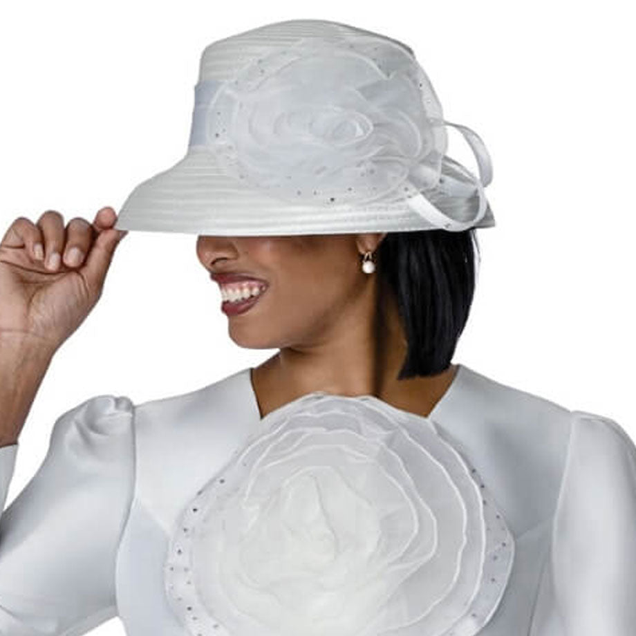 Dorinda Clark Cole 401712-WHT-H-IH Church Hat