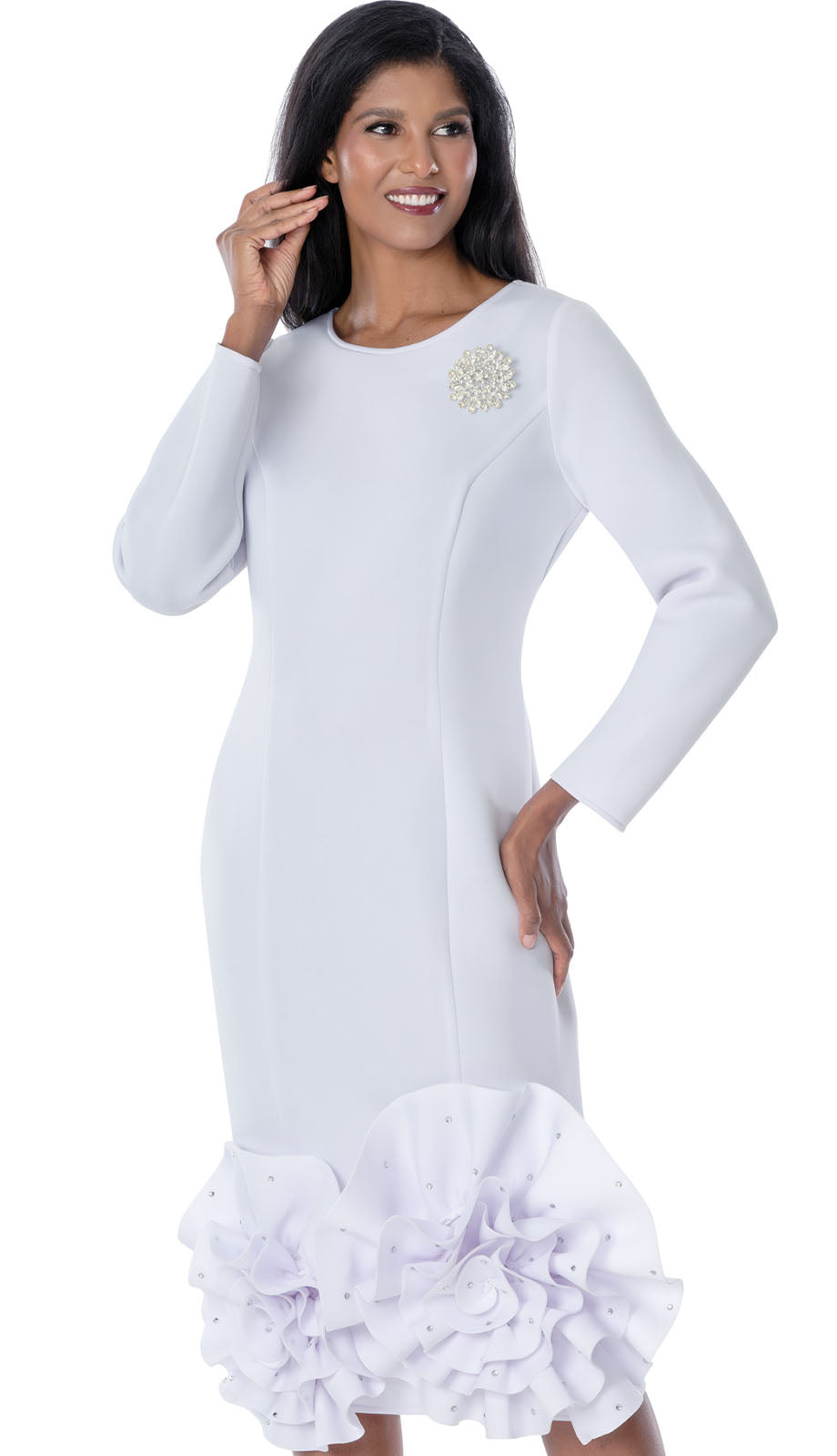 Nubiano 100681-WHT-IH Church Dress