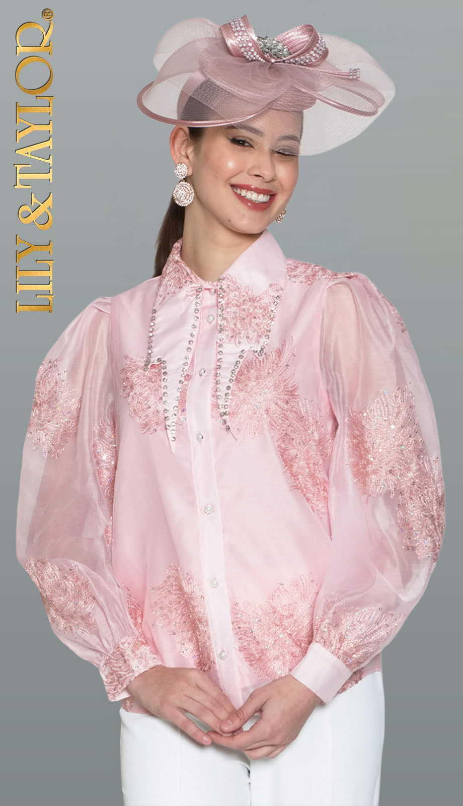 Lily and Taylor S123-PNK-H Church Hat