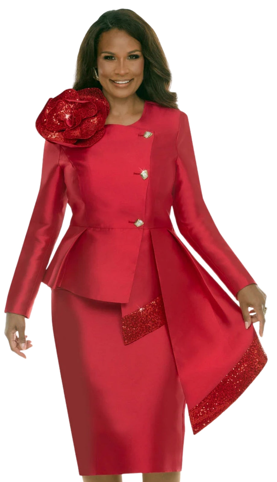 Lisa 66972-RED-QS Church Suit